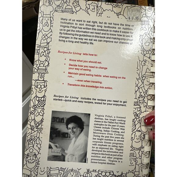 Recipes For Living By Virginia M. Pribyl Vtg 1988 - Picture 2 of 4